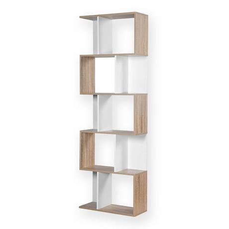 Calicosy Bibliothèque Multi-cases H180 cm - Décor Bois et Blanc  