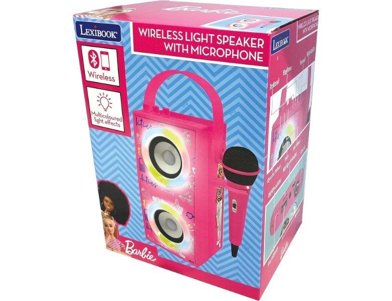 Lexibook  Barbie Tragbarer Bluetooth-Lautsprecher mit Mikrofon und Lichteffekten 