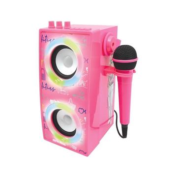 Barbie Tragbarer Bluetooth-Lautsprecher mit Mikrofon und Lichteffekten