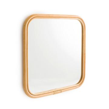 Quadratischer Spiegel Nogu aus Rattan