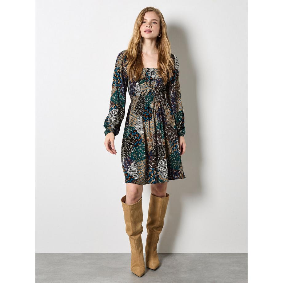APRICOT Mini-robe bohème à imprimé patchwork  
