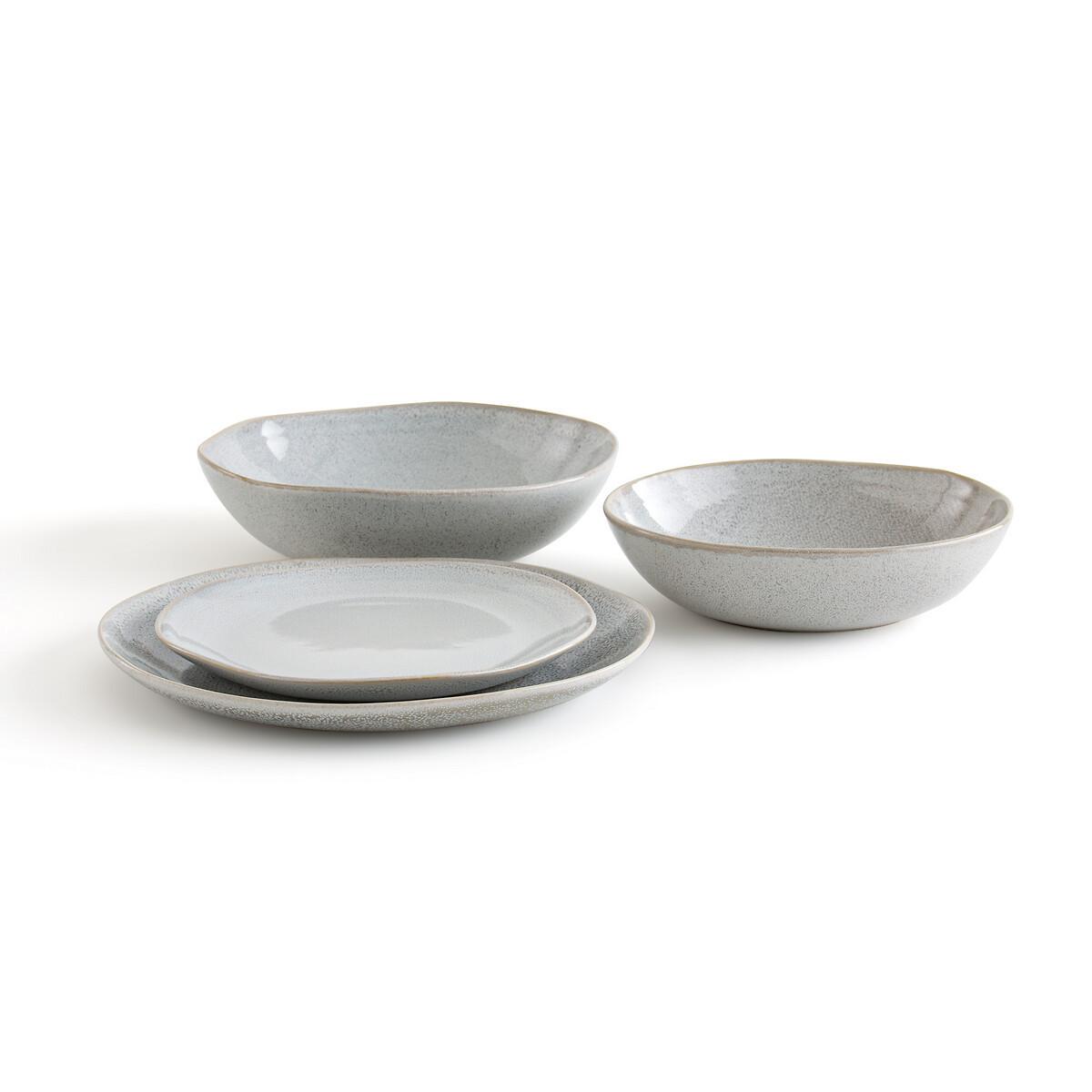 La Redoute Intérieurs Lot de 4 assiettes plates grès  