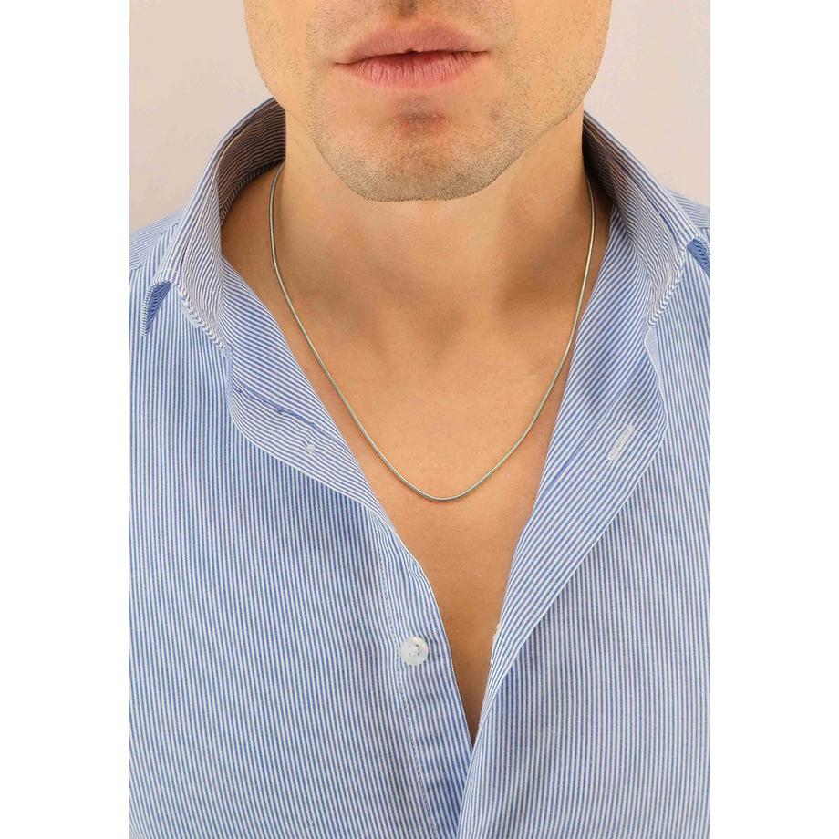 MUAU Schmuck  Collier Schlange Weissgold 750, 1.6mm, 40cm 