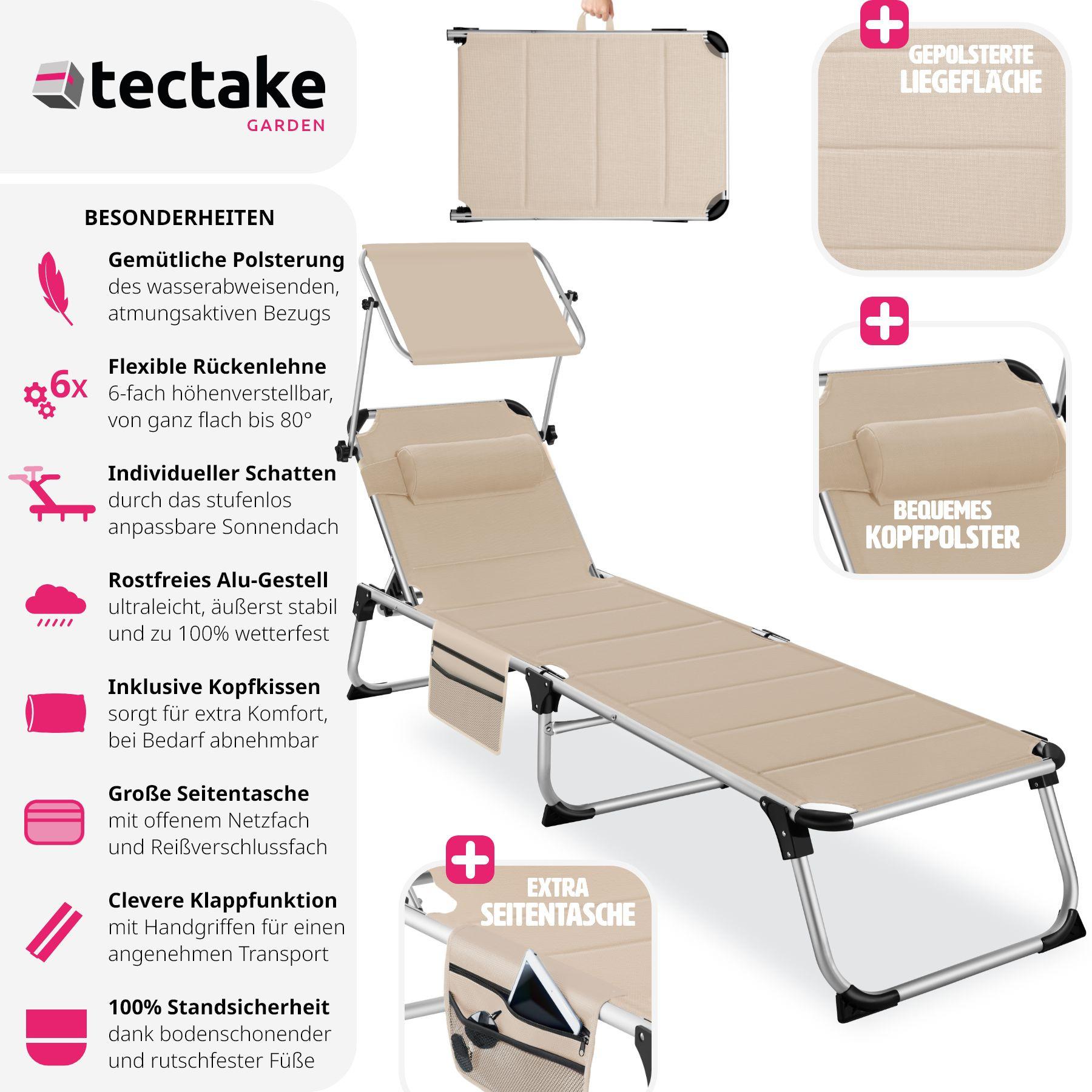 Tectake Sdraio Lorella imbottita, pieghevole  