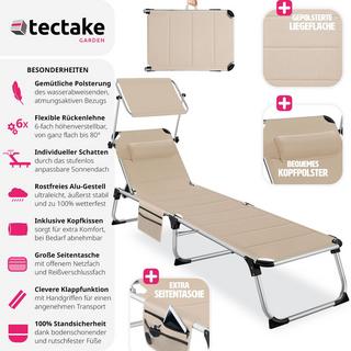 Tectake Sdraio Lorella imbottita, pieghevole  