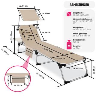 Tectake Sdraio Lorella imbottita, pieghevole  
