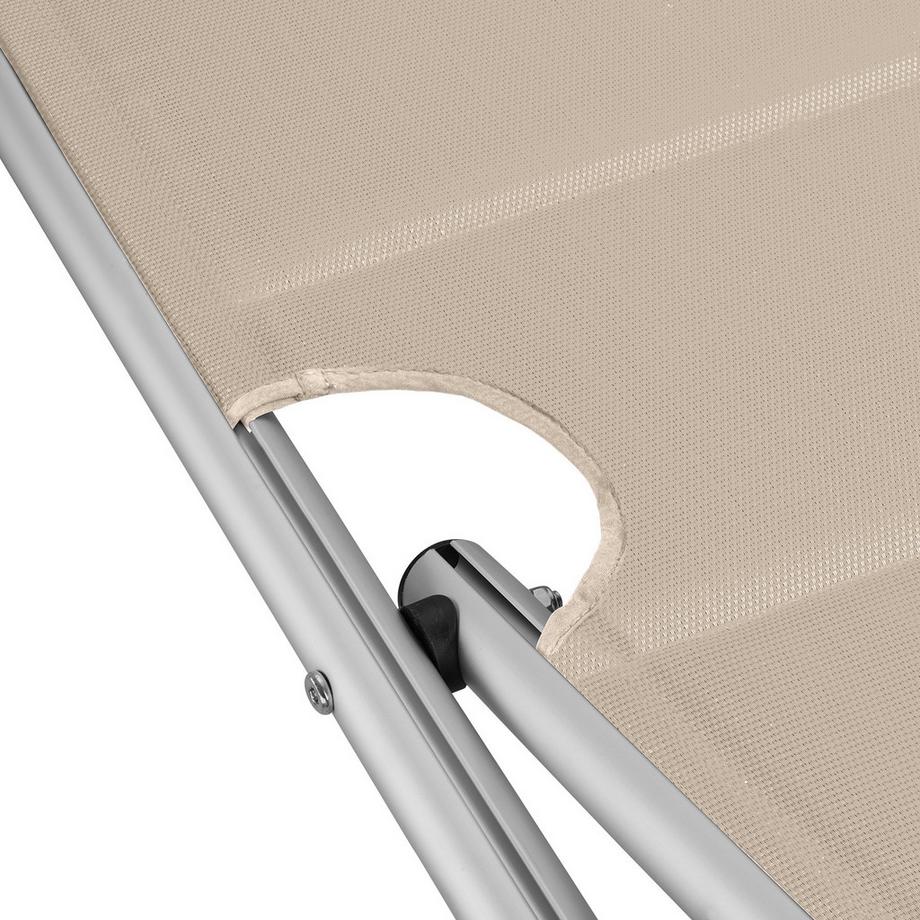 Tectake Chaise longue en aluminium Lorella rembourrés, pliables  