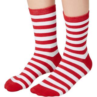 Tectake  Chaussettes de Noël rayées blanc-rouge 