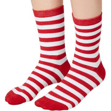 Chaussettes de Noël rayées blanc-rouge