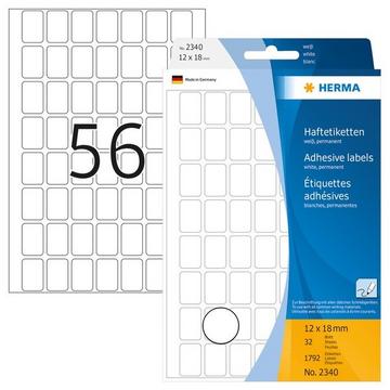 HERMA Universal-Etiketten 12x18mm 2340 weiss 1792 Stück/32 Blatt