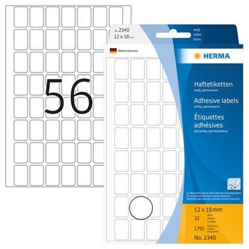 HERMA Universal-Etiketten 12x18mm 2340 weiss 1792 Stück/32 Blatt