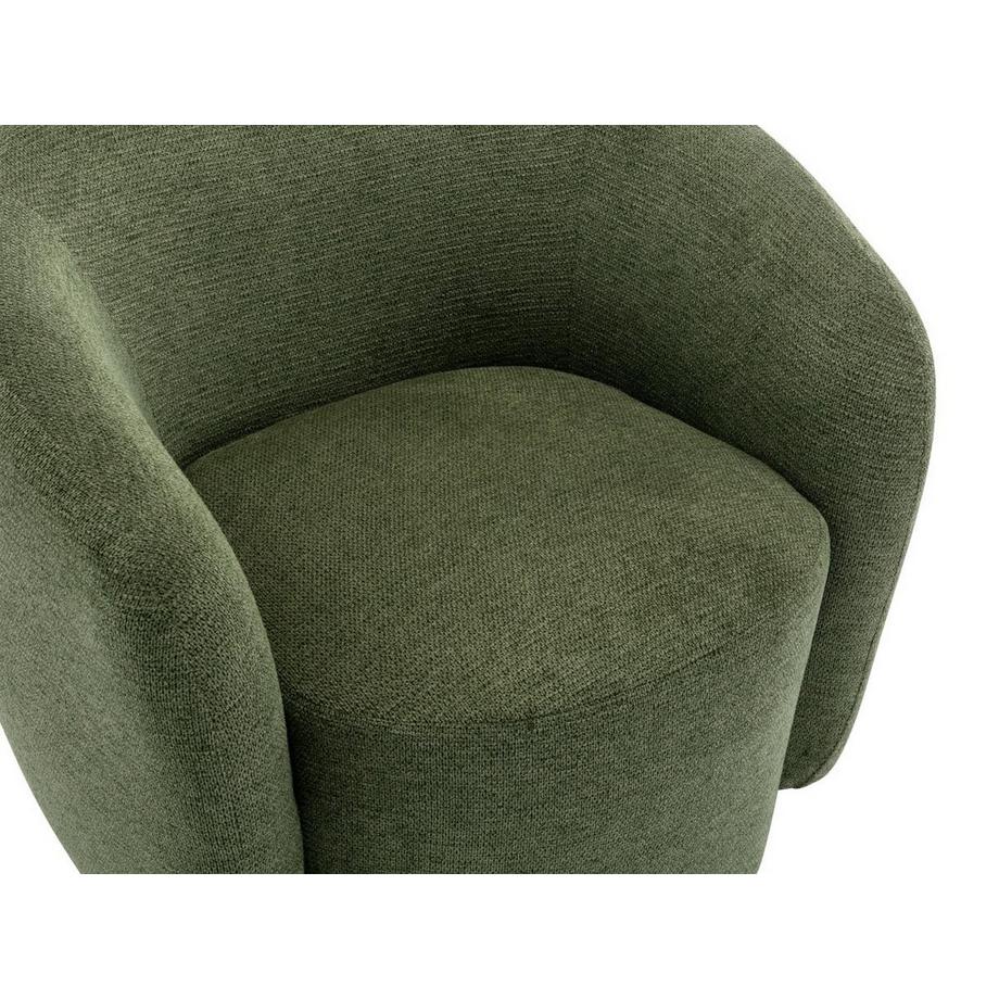 Vente-unique Fauteuil pivotant en tissu texturé vert olive VEREIDE  