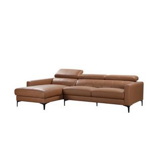 Vente-unique Ecksofa Leder Büffelleder Ecke Links Camel FLORENCE  