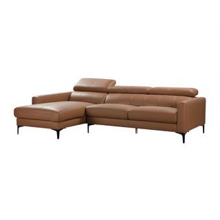 Vente-unique Ecksofa Leder Büffelleder Ecke Links Camel FLORENCE  