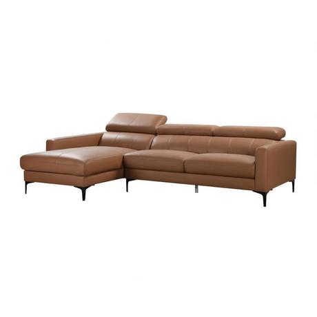 Vente-unique Ecksofa Leder Büffelleder Ecke Links Camel FLORENCE  