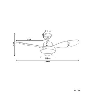 Beliani Ventilateur de plafond avec lampe en Métal Traditionnel BANDERAS  