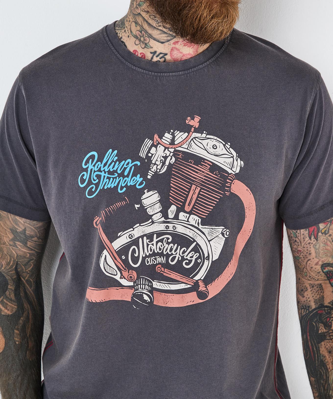 Joe Browns  Ölgewaschener Motorradmotor T-Shirt 