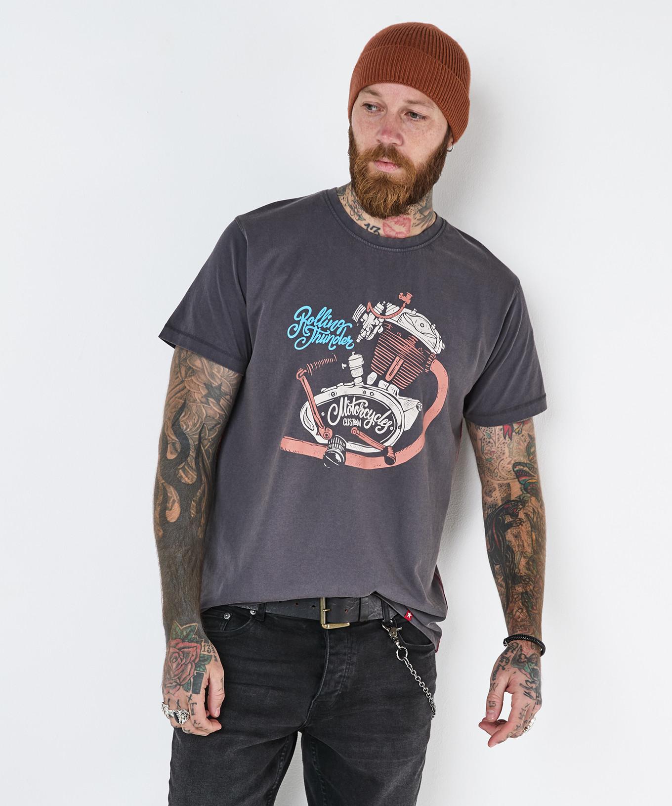 Joe Browns  Ölgewaschener Motorradmotor T-Shirt 