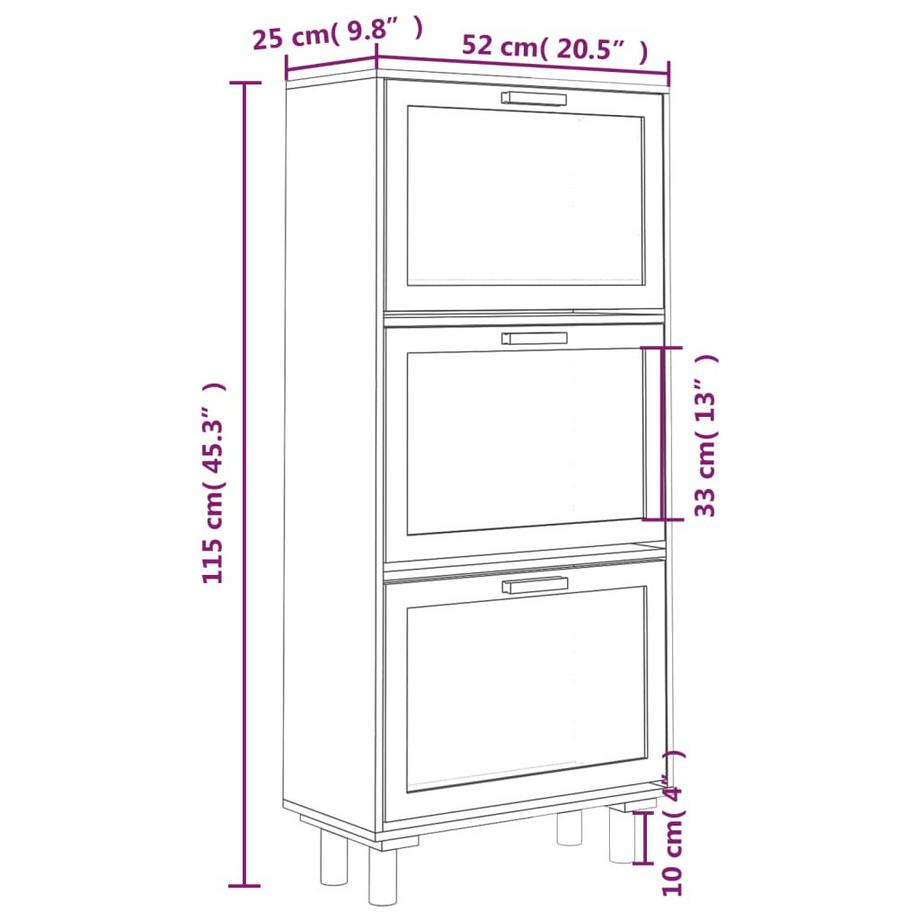 VidaXL Schuhschrank holzwerkstoff  