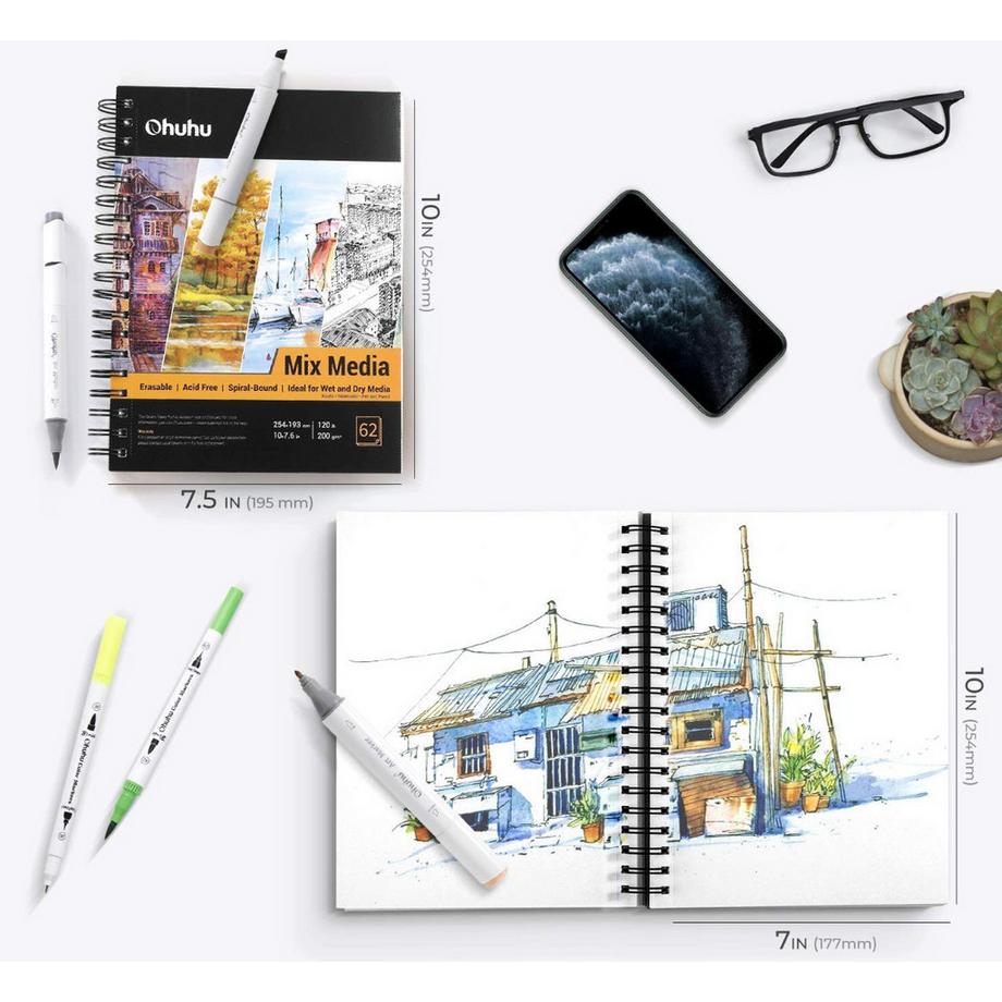 Ohuhu Kunst-Skizzebuch 124 Seiten  