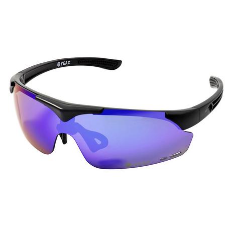 YEAZ  SUNUP Magnet-Sport-Sonnenbrille Matt schwarz /  Full Revo Blue 