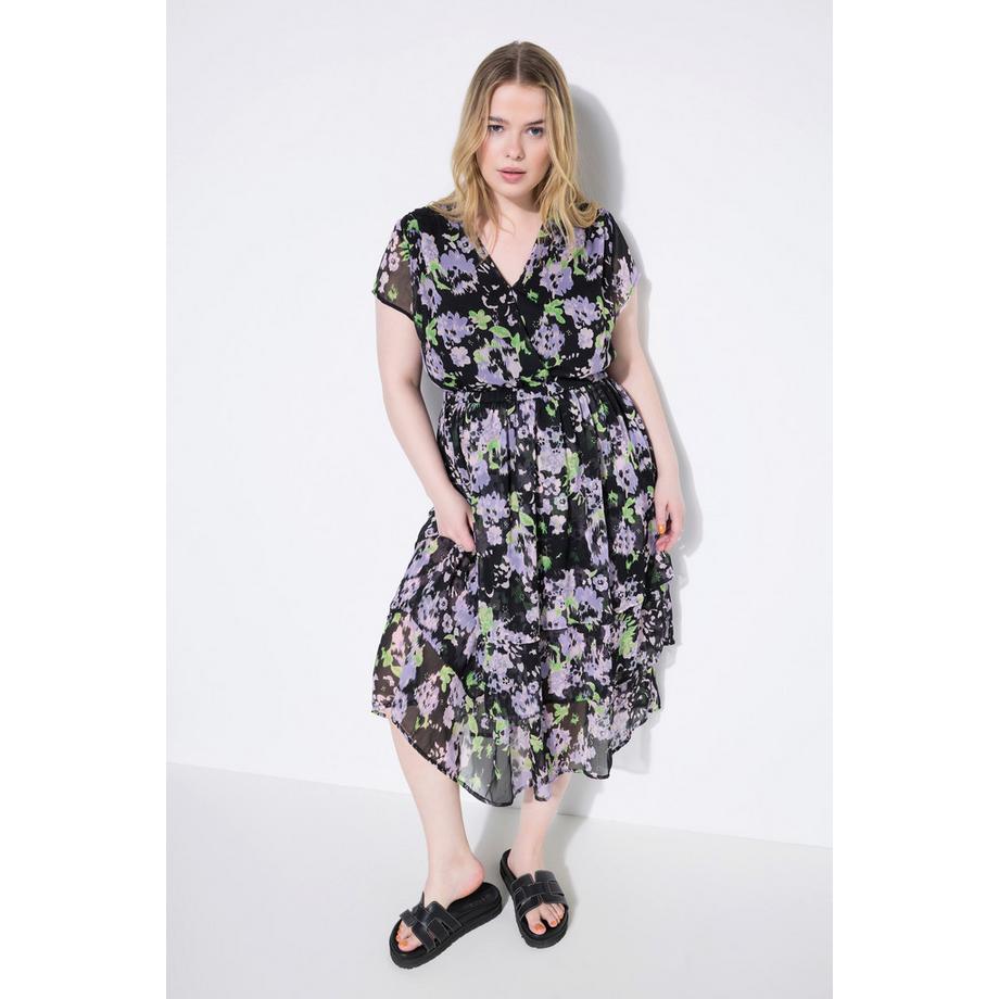 Studio Untold Chiffon Midikleid mit Volants und Unterkleid  