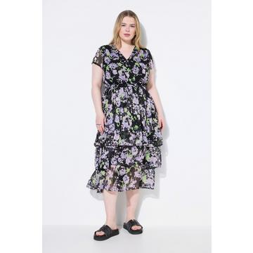 Midikleid, Chiffon, Volants, Unterkleid