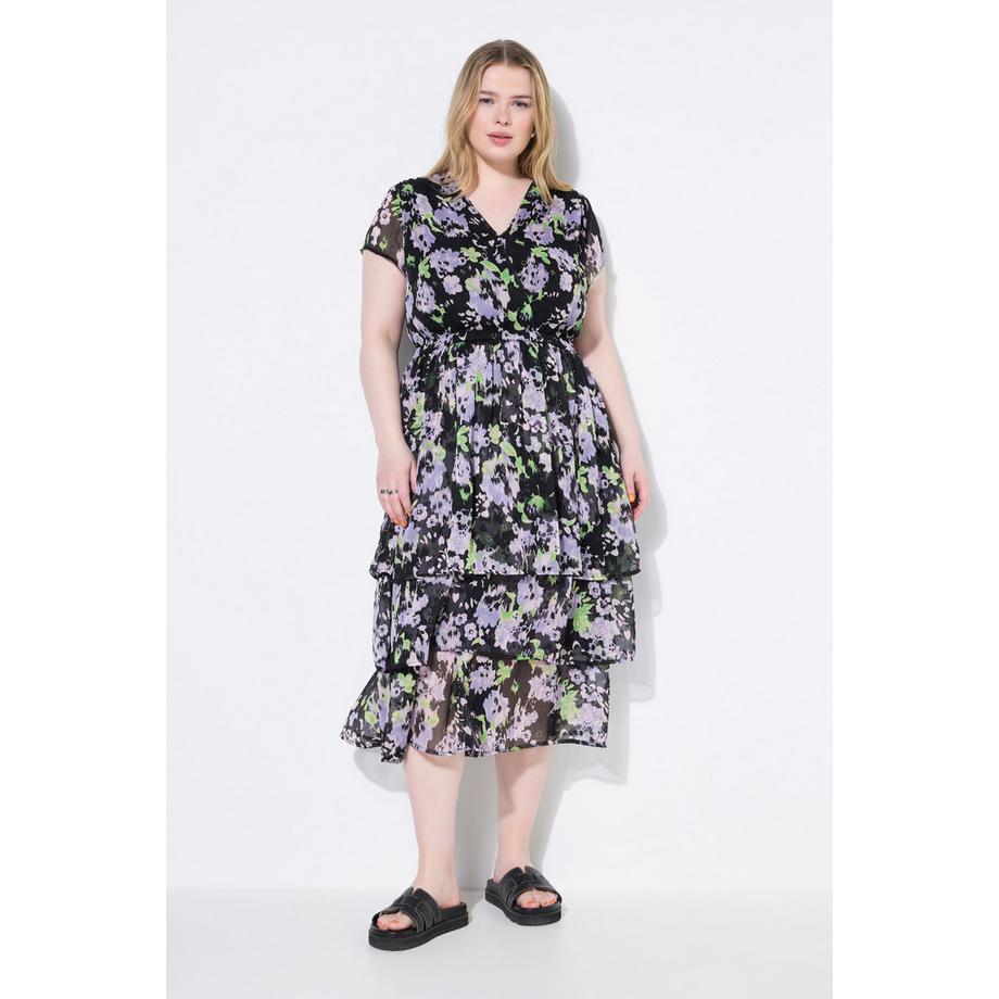 Studio Untold Chiffon Midikleid mit Volants und Unterkleid  