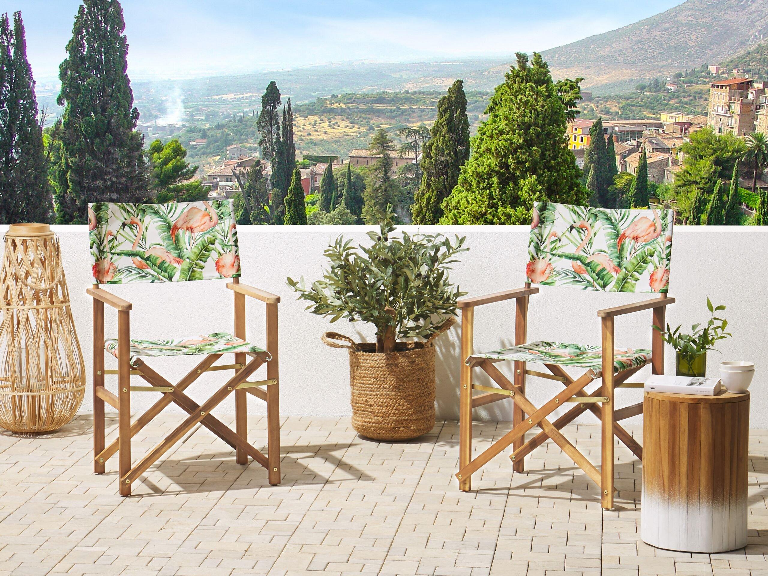 Beliani Gartenstuhl 2er Set aus Stoff Modern CINE  