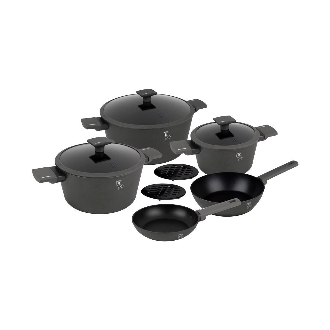 Berlinger Haus Kochgeschirr-Set  10-teiliges  matt Anthracite Collection  