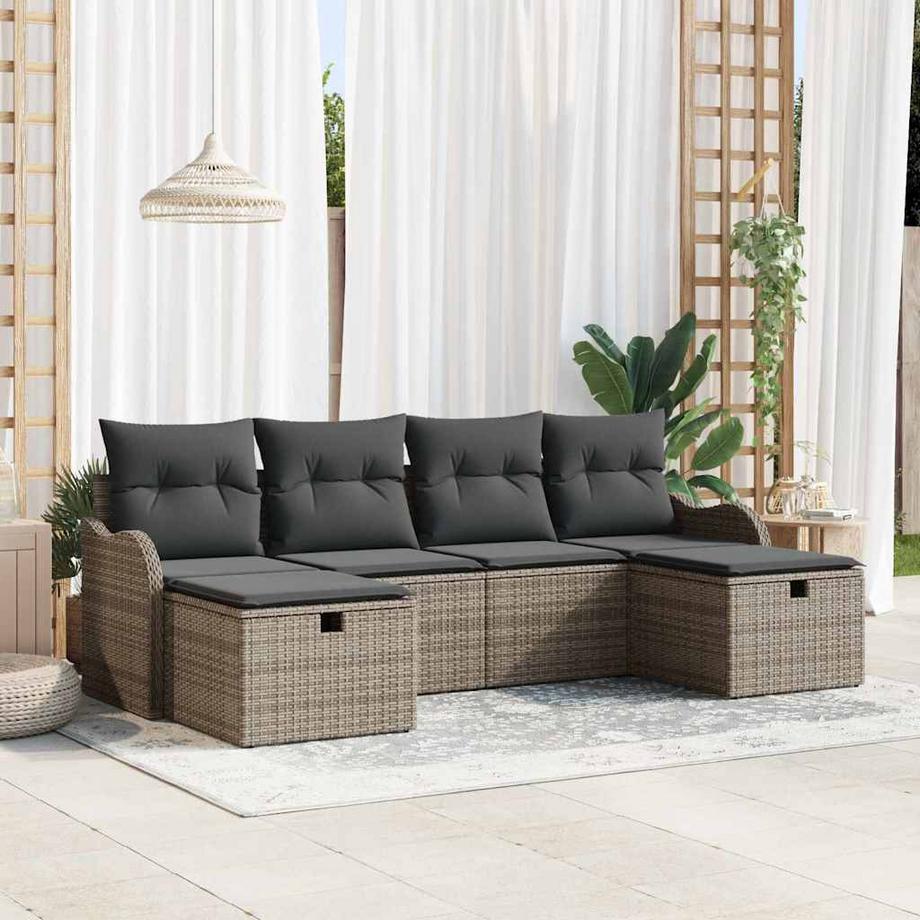 VidaXL Ensemble de canapé de jardin poly rattan  