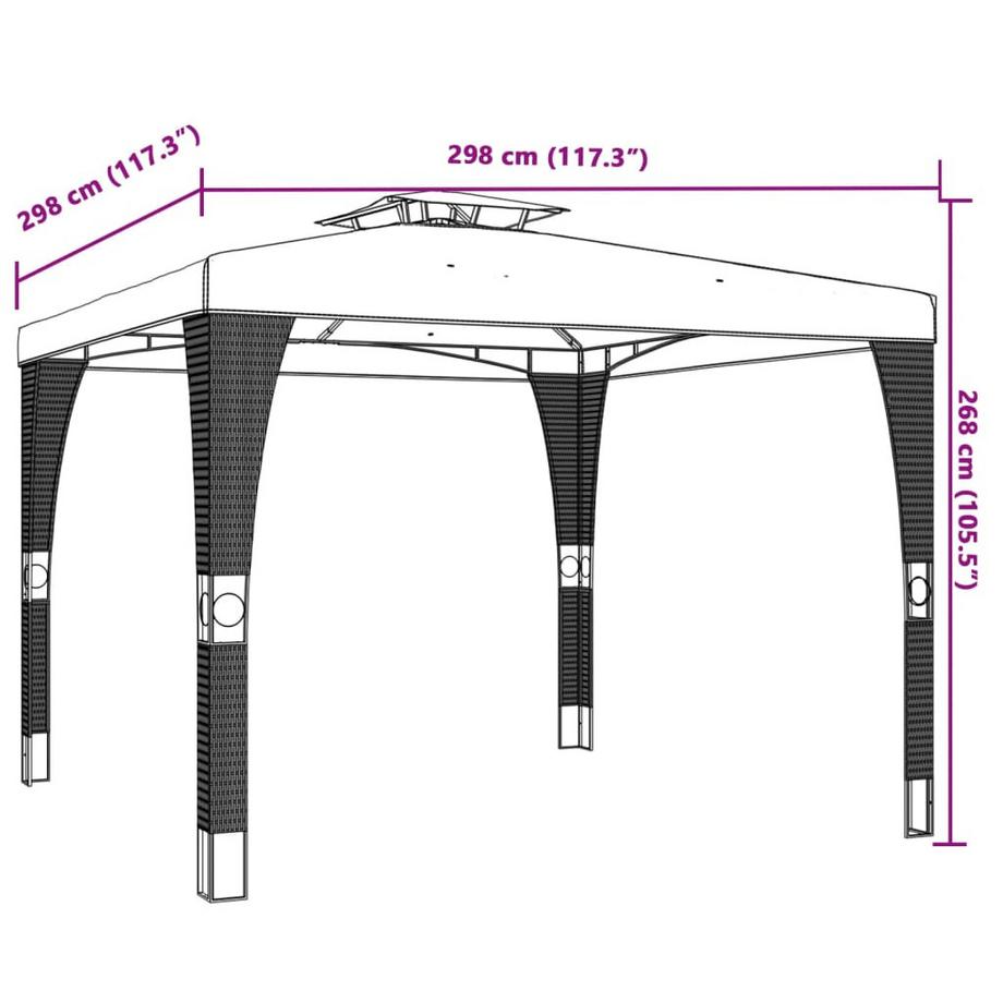 VidaXL gazebo Acciaio  