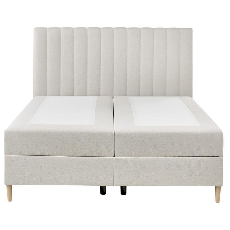 Beliani Lit boxspring avec rangement en Tissu  OFFICER  