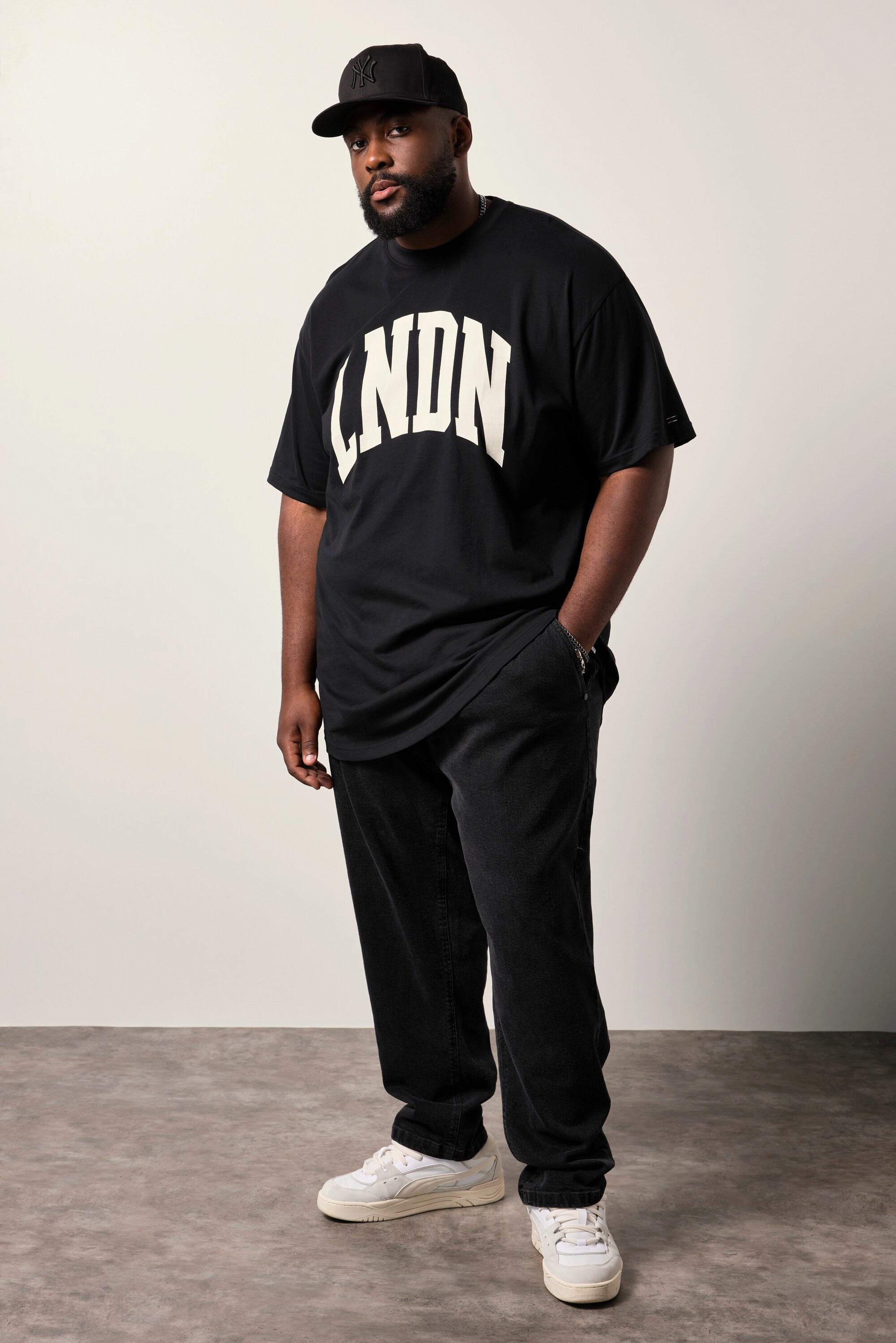 Sthuge Oversized Halbarm T-Shirt mit Brustprint  