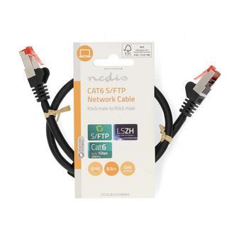 Nedis  Câble réseau CAT6 | RJ45 mâle | RJ45 mâle | S/FTP | 0.50 m | Rond | LSZH | Noir | Label 