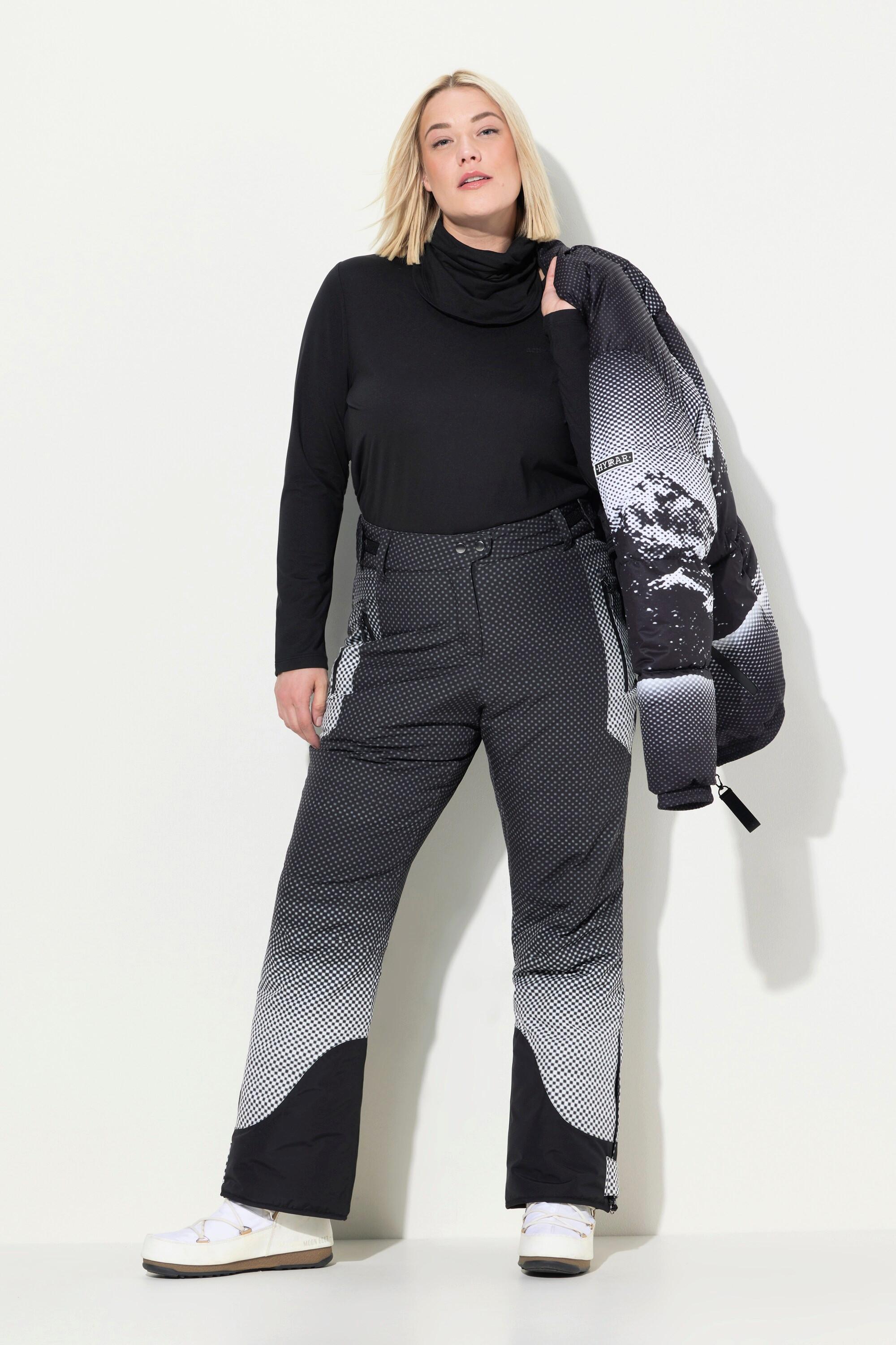 Ulla Popken  Pantalon de ski imperméable, pois, fermeture à scratch et jupe pare-neige 