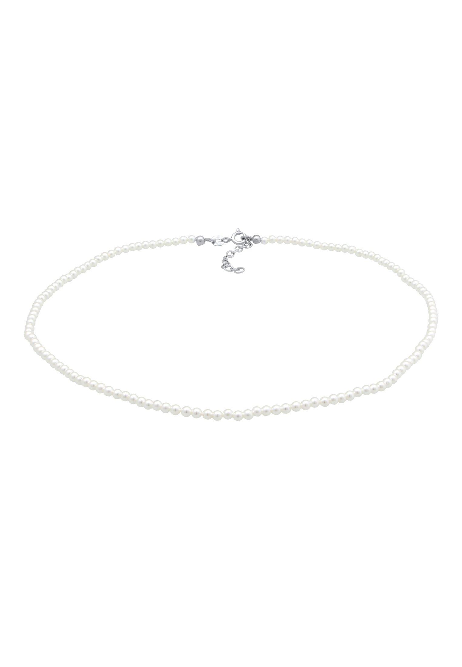 Elli  Halskette Choker Muschelkernperlen 925 Silber 