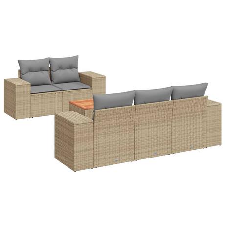 VidaXL set divano da giardino Polirattan  