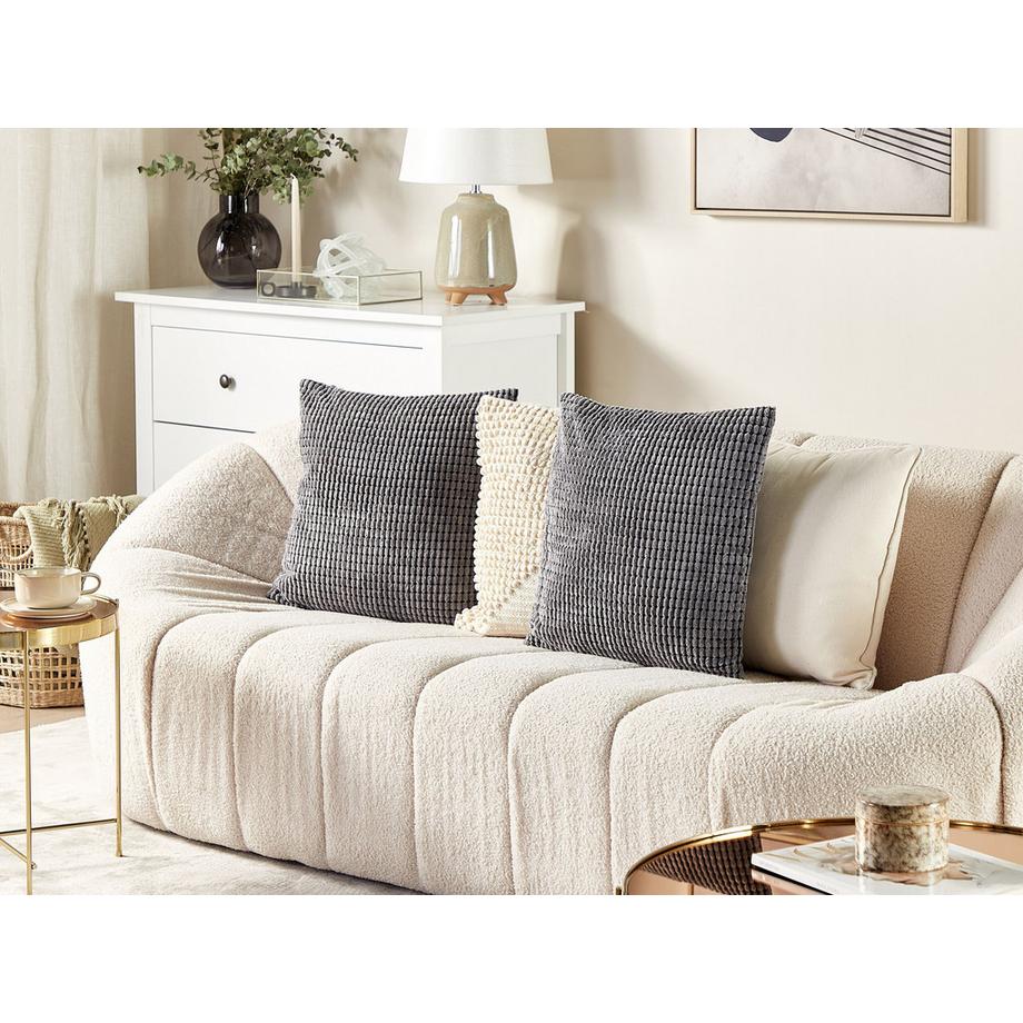 Beliani Dekokissen 2er Set aus Samtstoff Modern ASPIDISTRA  