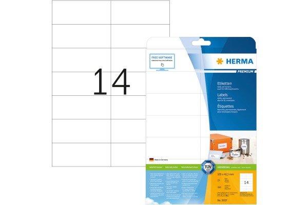 HERMA HERMA Universal-Etikett. 105x42,3mm 5057 weiss 350 St./25 Bl.  