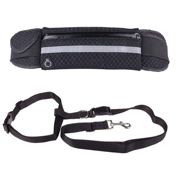 eStore Guinzaglio Flessibile per Cani con Marsupio Nero  