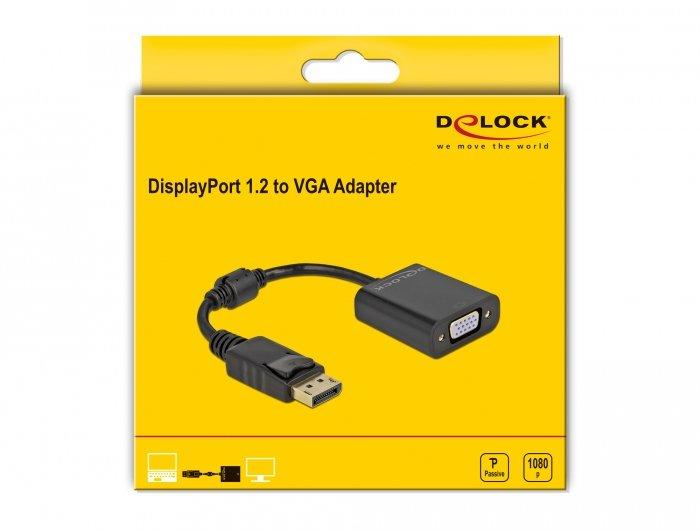 DeLock  DeLOCK Adattatore DisplayPort 1.2 maschio a VGA femmina nero 