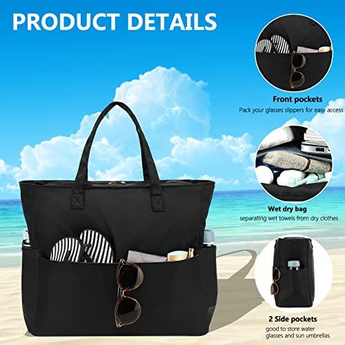 Only-bags.store  Große Strandtasche mit Reißverschluss Wasserdichte Umhängetasche Tragetasche Shopper 