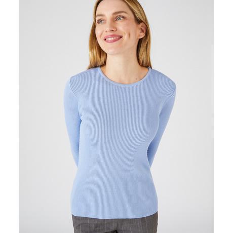 Damart  Rippenpullover mit Rundhalsausschnitt aus 50 % Merinowolle 