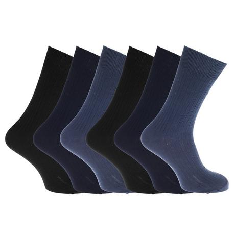Universal Textiles  Strümpfe Socken, 100% , gerippt, 6erPack 