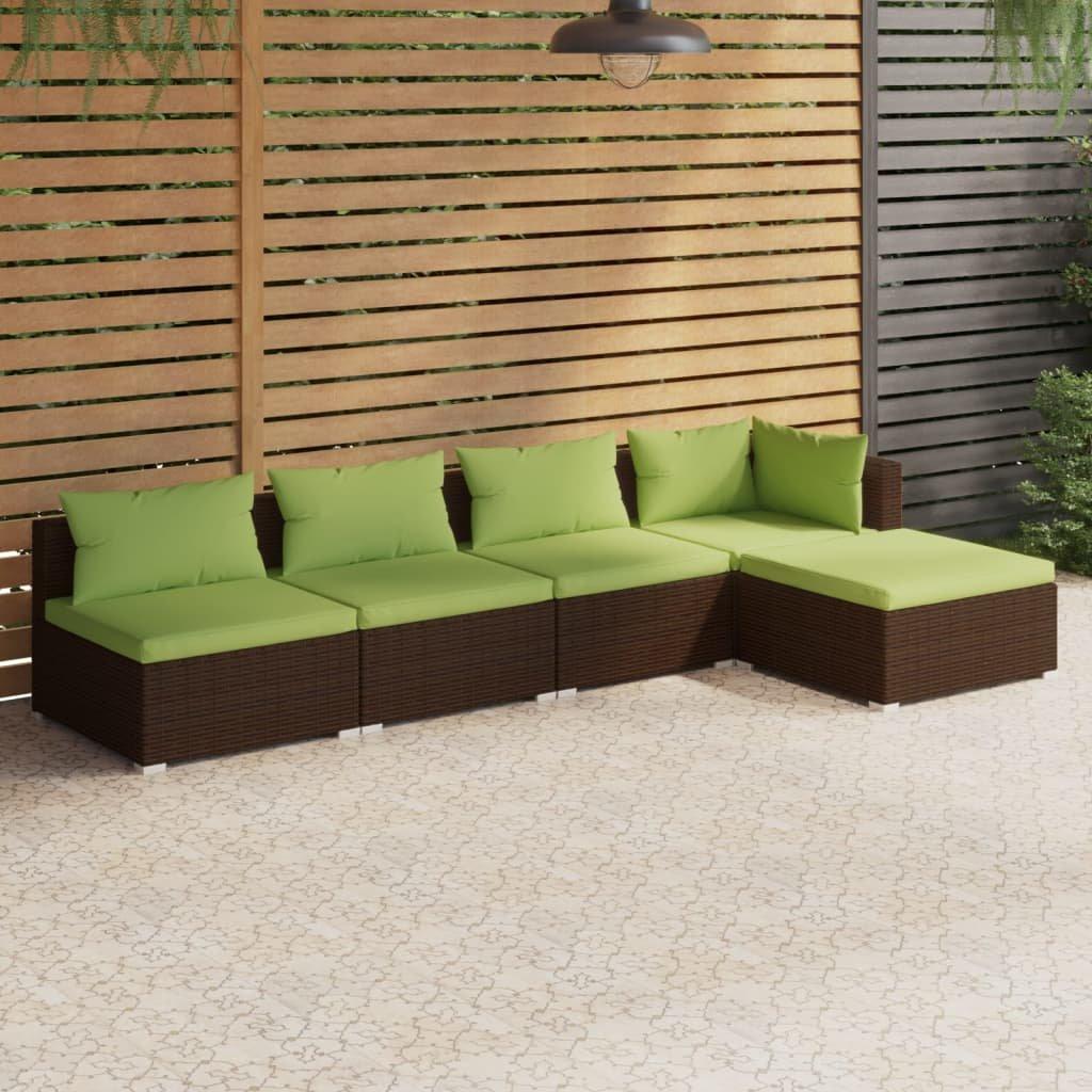 VidaXL set salotto da giardino Polirattan  