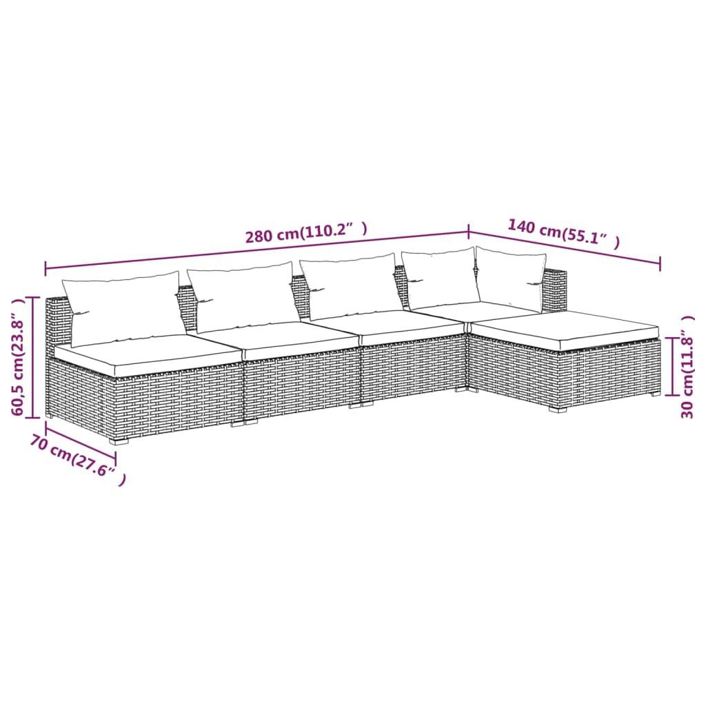 VidaXL Garten-lounge-set poly-rattan  