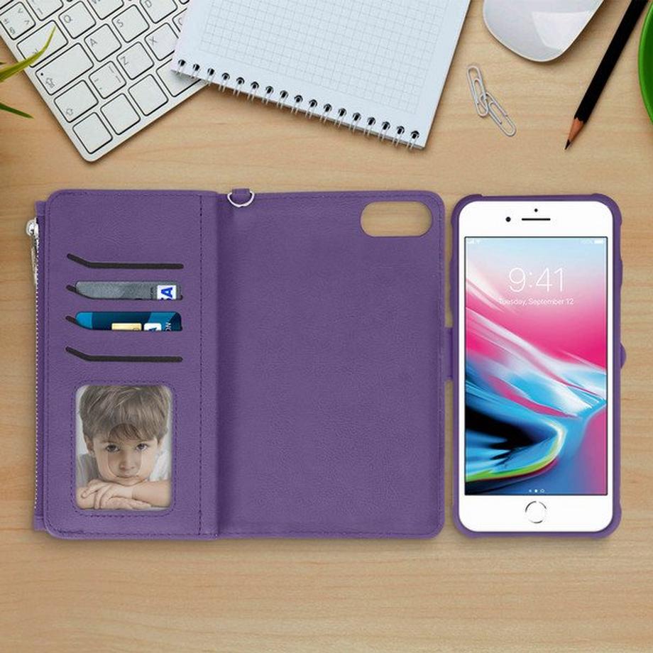 Avizar  Étui Folio Violet iPhone 8+/7+/6S+/6+ 