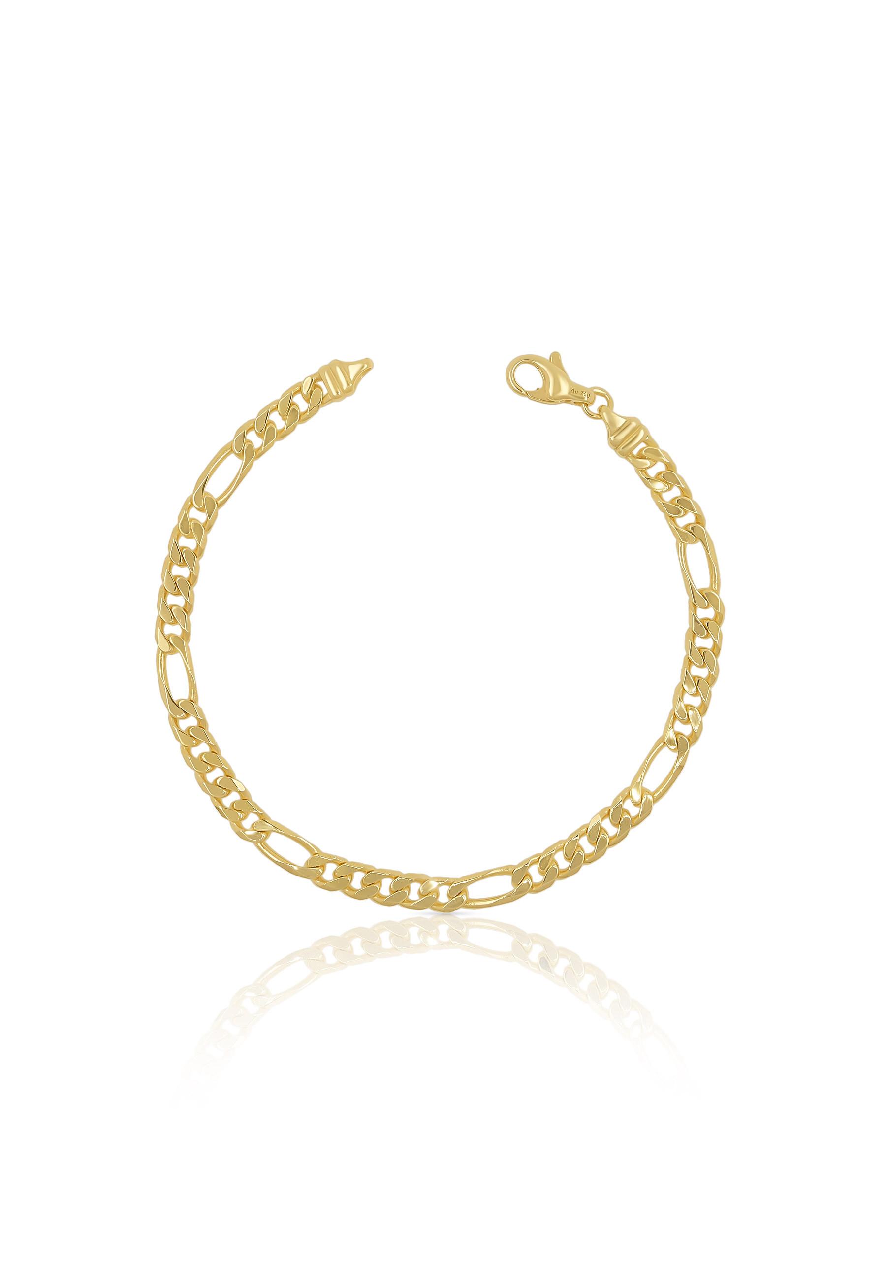 MUAU Schmuck  Bracelet Figaro Gelbgold 750, 4.3mm, 21cm 