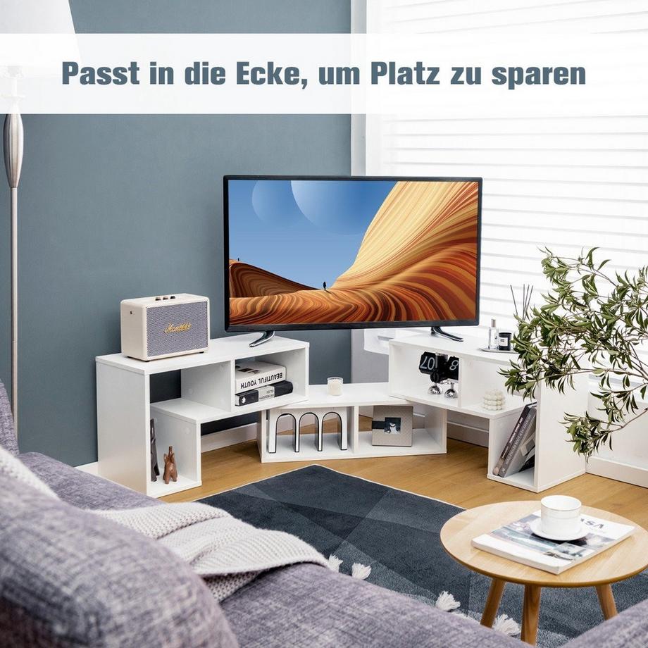 Northio 3-teiliger Fernsehschrank aus Holz für TVs bis zu 65" Frei Kombinierbarer Fernsehtisch Weiß  